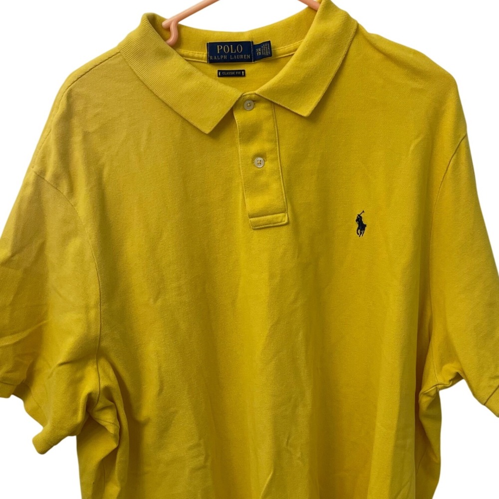 Polo Ralph Lauren Mens‎ XXL Yellow Classic Fit Short Sleeve Polo Shirt
